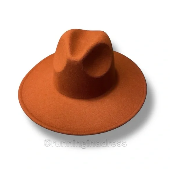 NWOT Free People Clean Slate Felt Adjustable Hat In Color Chestnut Size One Size